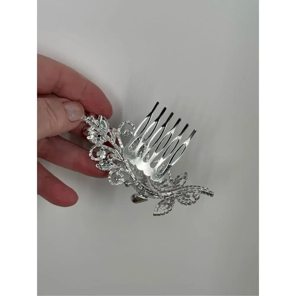 Christina Collection Aurora Borealis ornate hair comb.wedding prom special event
